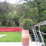 la piscine dans son écrin de verdure / Swimming pool nestled in a palette of greens