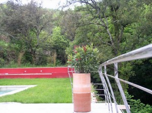 la piscine dans son écrin de verdure / Swimming pool nestled in a palette of greens